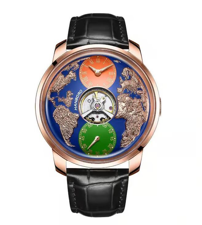 Hanboro Astroworld WorldMaster 3D Globe Open-Heart Automatic Men 44 mm 2712RG