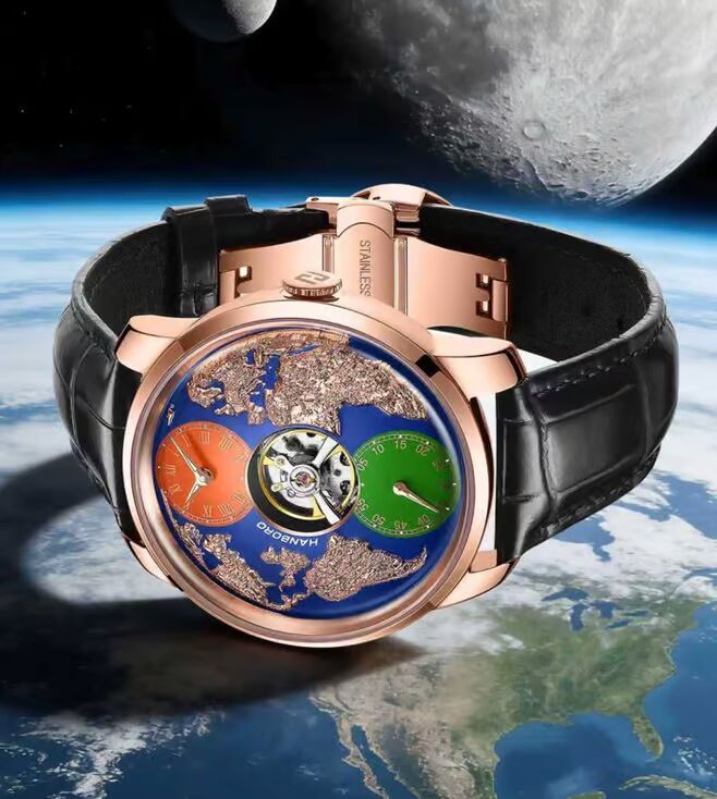 Hanboro Astroworld WorldMaster 3D Globe Open-Heart Automatic Men 44 mm 2712RG