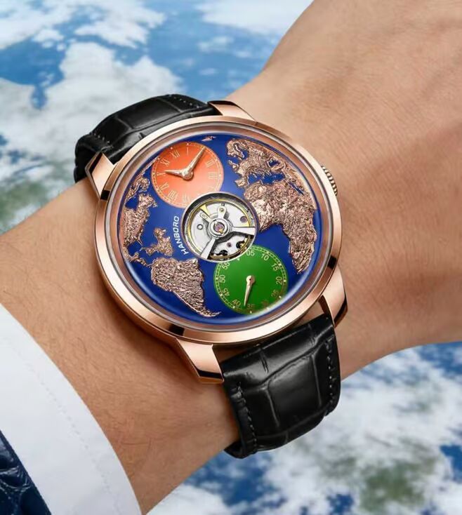 Hanboro Astroworld WorldMaster 3D Globe Open-Heart Automatic Men 44 mm 2712RG