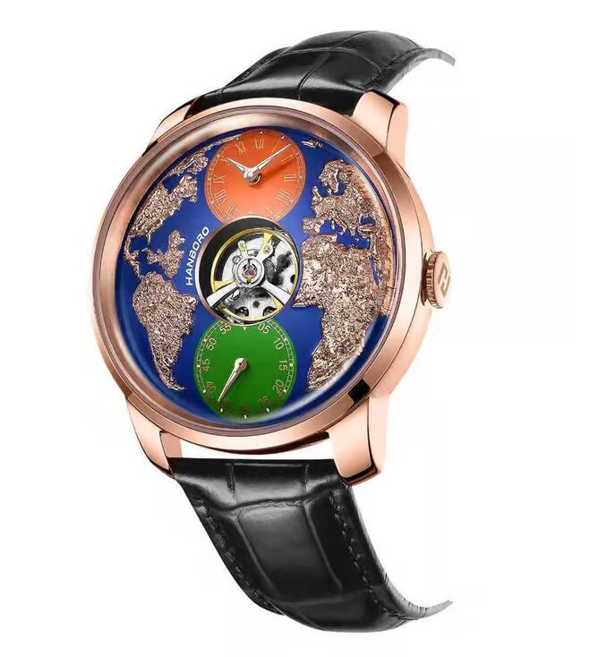 Hanboro Astroworld WorldMaster 3D Globe Open-Heart Automatic Men 44 mm 2712RG