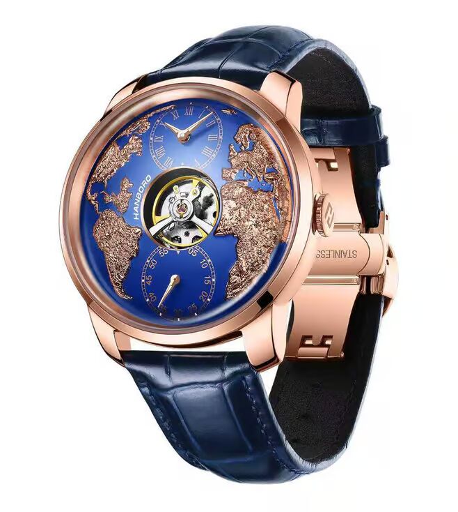 Hanboro astroworld WorldMaster 3D Globe Carve Japanese Automatic Men 44 mm 2712