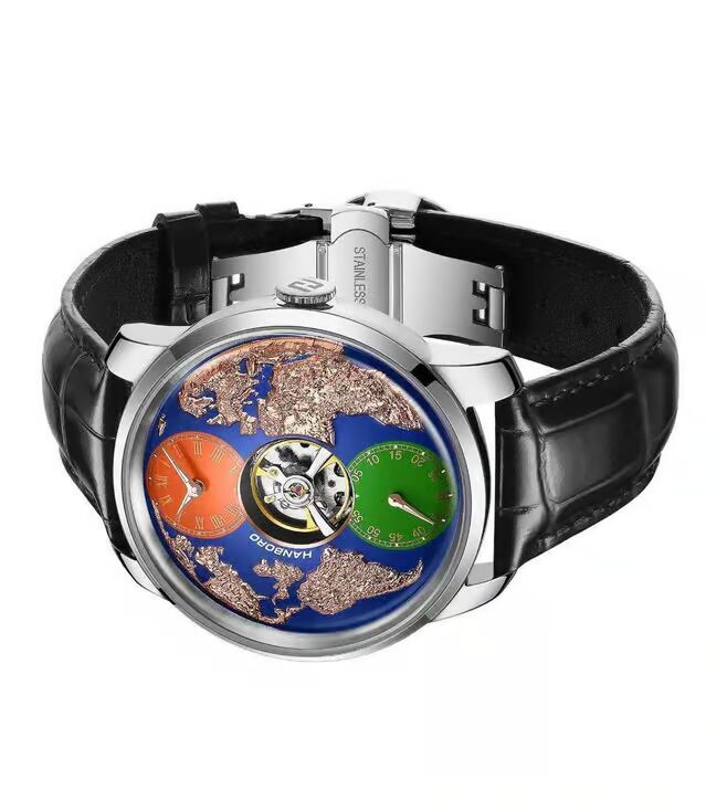 Hanboro astroworld WorldMaster 3D Globe Open-Heart Automatic Men 44 mm 2712ST
