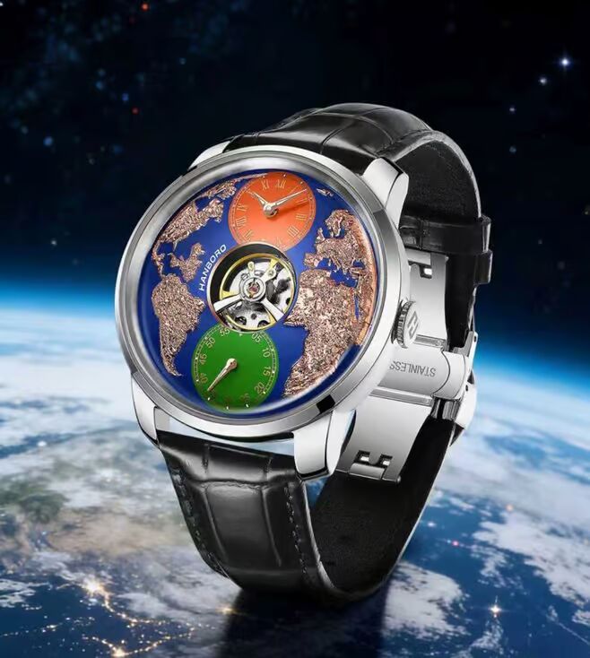 Hanboro astroworld WorldMaster 3D Globe Open-Heart Automatic Men 44 mm 2712ST