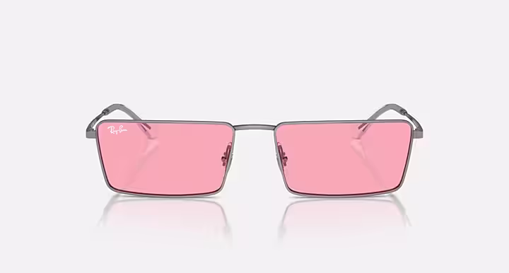 RAYBAN EMY BIO-BASED SUNGLASSES in Gunmetal and Pink