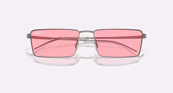 RAYBAN EMY BIO-BASED SUNGLASSES in Gunmetal and Pink