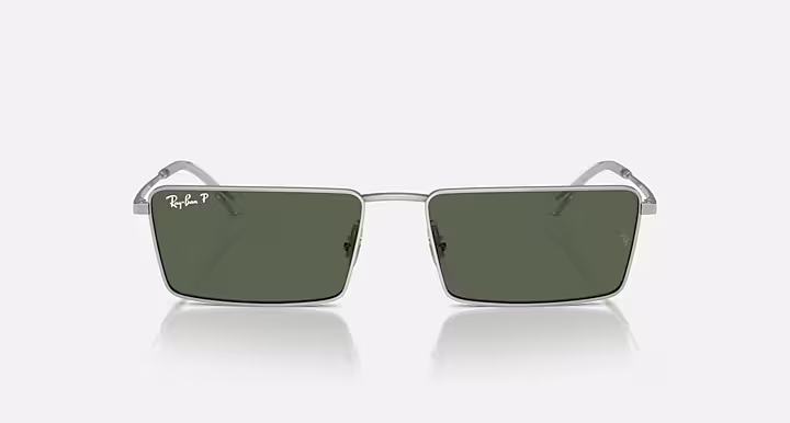 RAYBAN EMY BIO-BASED SUNGLASSES in Polarized Green Lens Rectangle