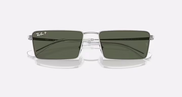 RAYBAN EMY BIO-BASED SUNGLASSES in Polarized Green Lens Rectangle