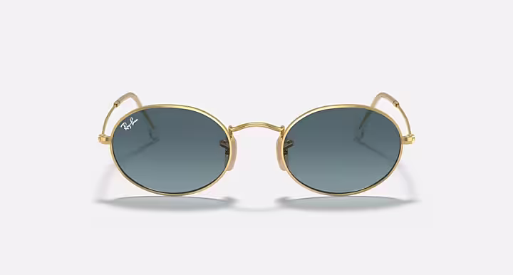 RAYBAN OVAL METAL Sunglasses in Arista Gold and Blue Gradient