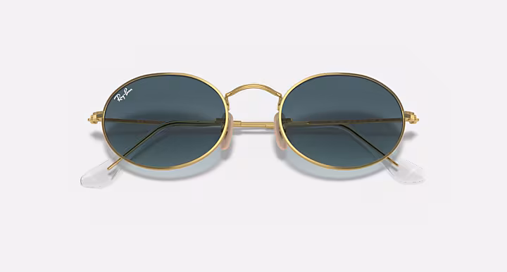 RAYBAN OVAL METAL Sunglasses in Arista Gold and Blue Gradient
