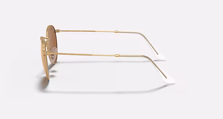 RAYBAN ROUND FLASH LENSES Sunglasses in Gold and Brown