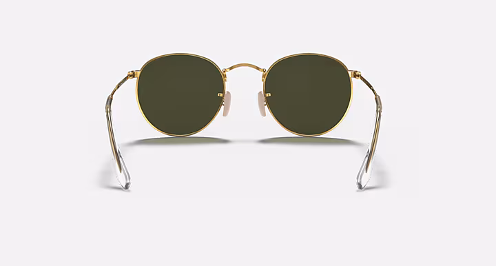 Rayban ROUND METAL Sunglasses in Arista Gold and G-15 Green