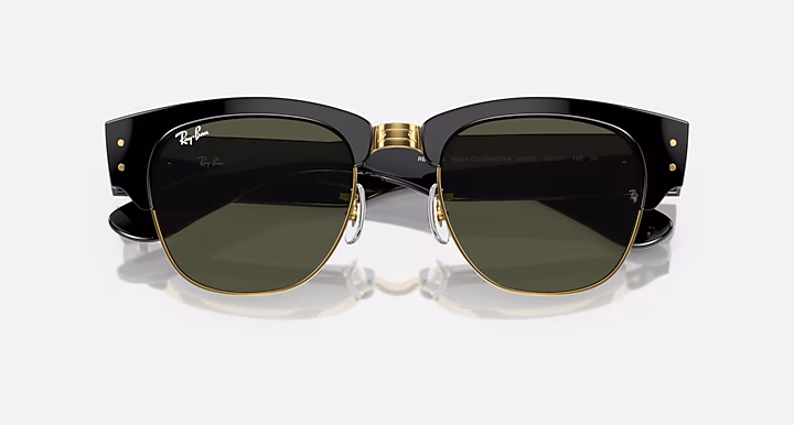 MEGA CLUBMASTER Sunglasses in Black On Gold