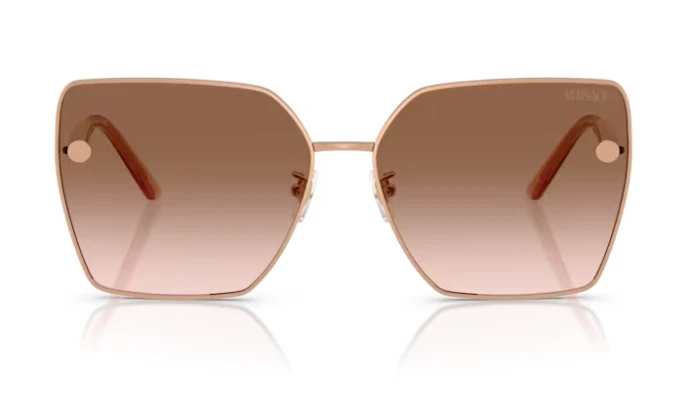 Versace 0VE2270D 141213 Rose Gold/Brown Gradient Square Women's Sunglasses