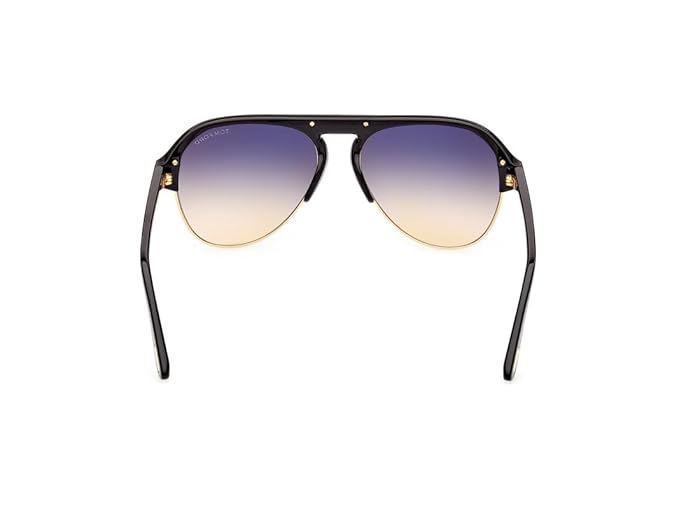 Tom Ford | UV Protected + Blue Blocked Filter Sunglasses for Men | Aviator Shaped - Full-rim Black Frame