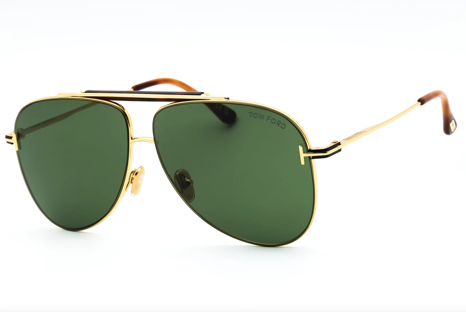TOM FORD BRADY  Sunglasses Deep Gold Frame Green Lenses 60mm
