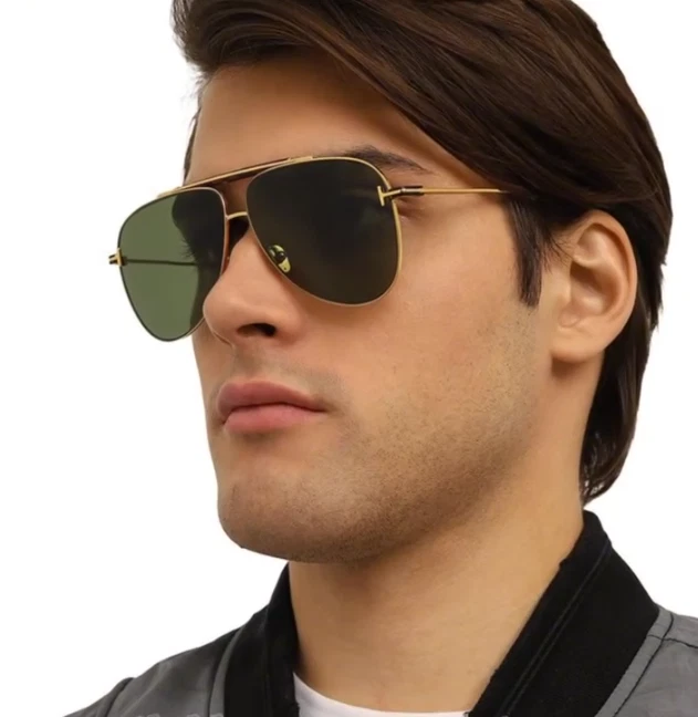 TOM FORD BRADY  Sunglasses Deep Gold Frame Green Lenses 60mm