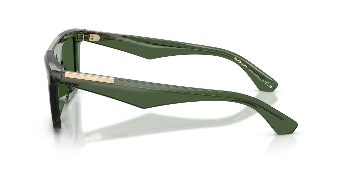 Burberry men sunglasses featuring a bold square green lenses
