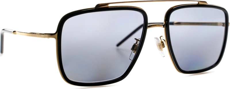 Dolce & Gabbana Polarized Sunglasses with Gold and Black Frame And Brown Gradient Lenses, 57mm