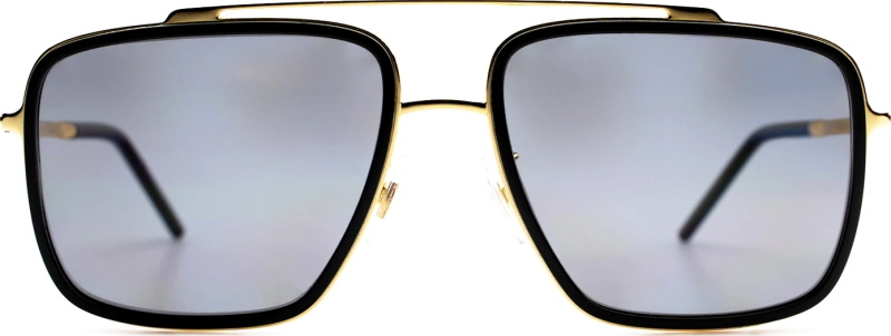 Dolce & Gabbana Polarized Sunglasses with Gold and Black Frame And Brown Gradient Lenses, 57mm