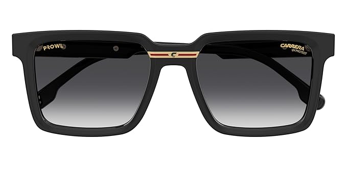 Carrera|Black Full Frame Square Sunglasses|100% UV Protected (Uv 400) Grey Gradient Faded Lens|Men's & Women's