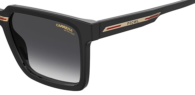 Carrera|Black Full Frame Square Sunglasses|100% UV Protected (Uv 400) Grey Gradient Faded Lens|Men's & Women's