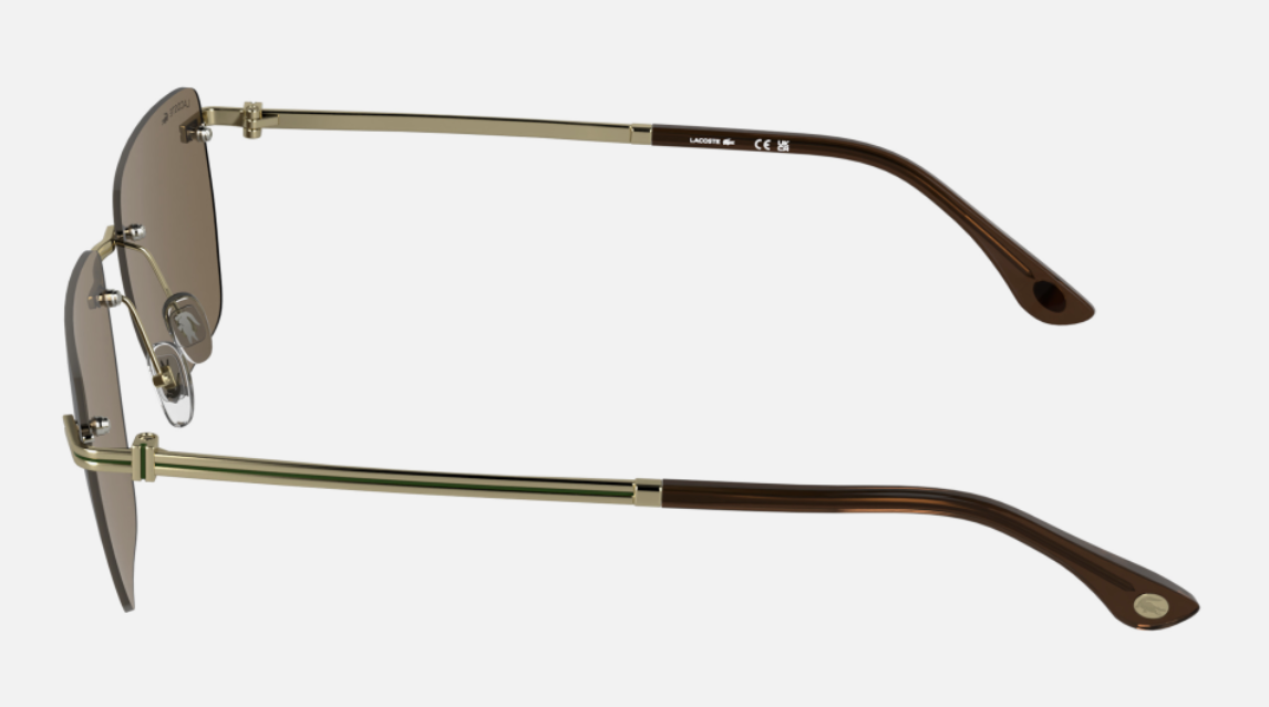 LACOSTE Matte Gold/Brown Sunglasses