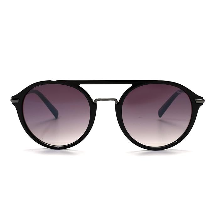 FCUK French Connection Men's Round sunglasses Grey Frame, Grey Lens