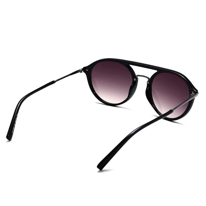 FCUK French Connection Men's Round sunglasses Grey Frame, Grey Lens