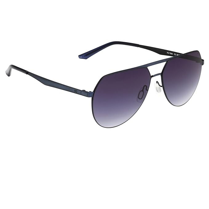 French Connection|Blue Full Frame Aviator Sunglasses|100% UV Protected (Uv 400) Blue Gradient Faded Lens|Men's|Large