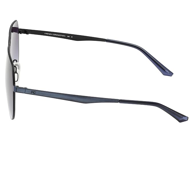 French Connection|Blue Full Frame Aviator Sunglasses|100% UV Protected (Uv 400) Blue Gradient Faded Lens|Men's|Large