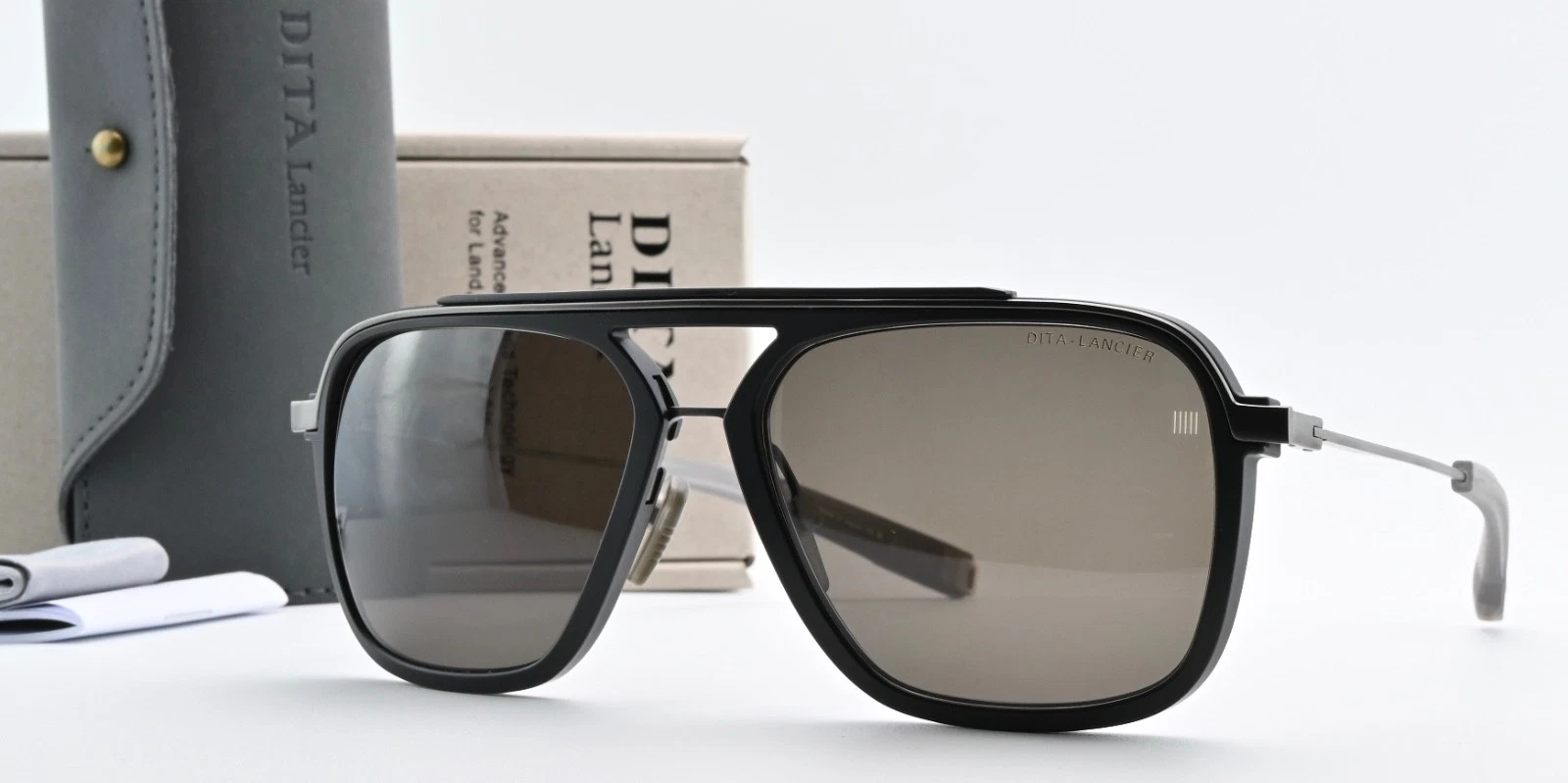 Share DITA Lancier Sunglasses LSA 400 Pilot Matte Black Lens For Air