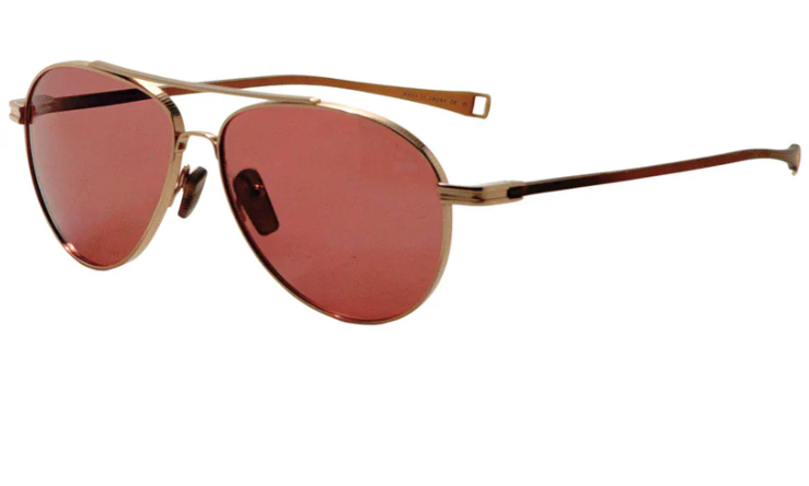 Dita  Lancier Unisex Polarized Gold Aviator Sunglasses