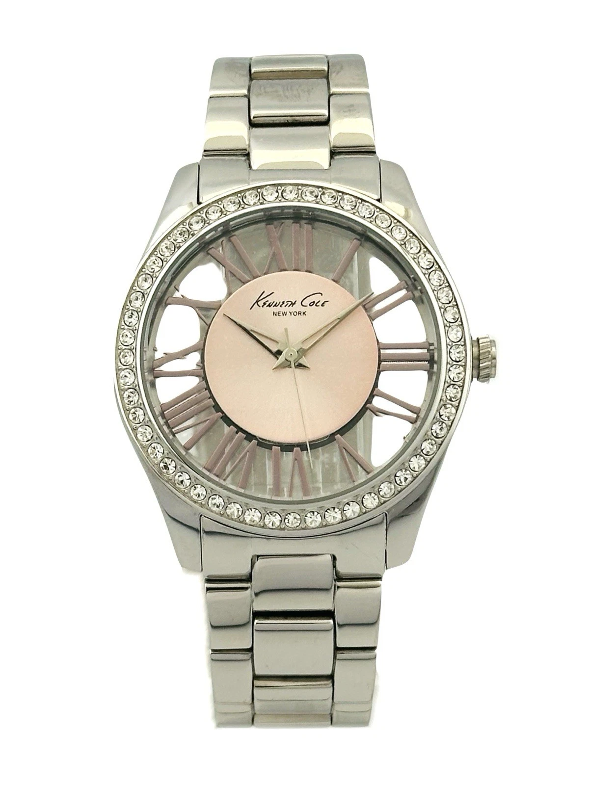 Pink Dial Transparency Ladies Stainless Steel Watch