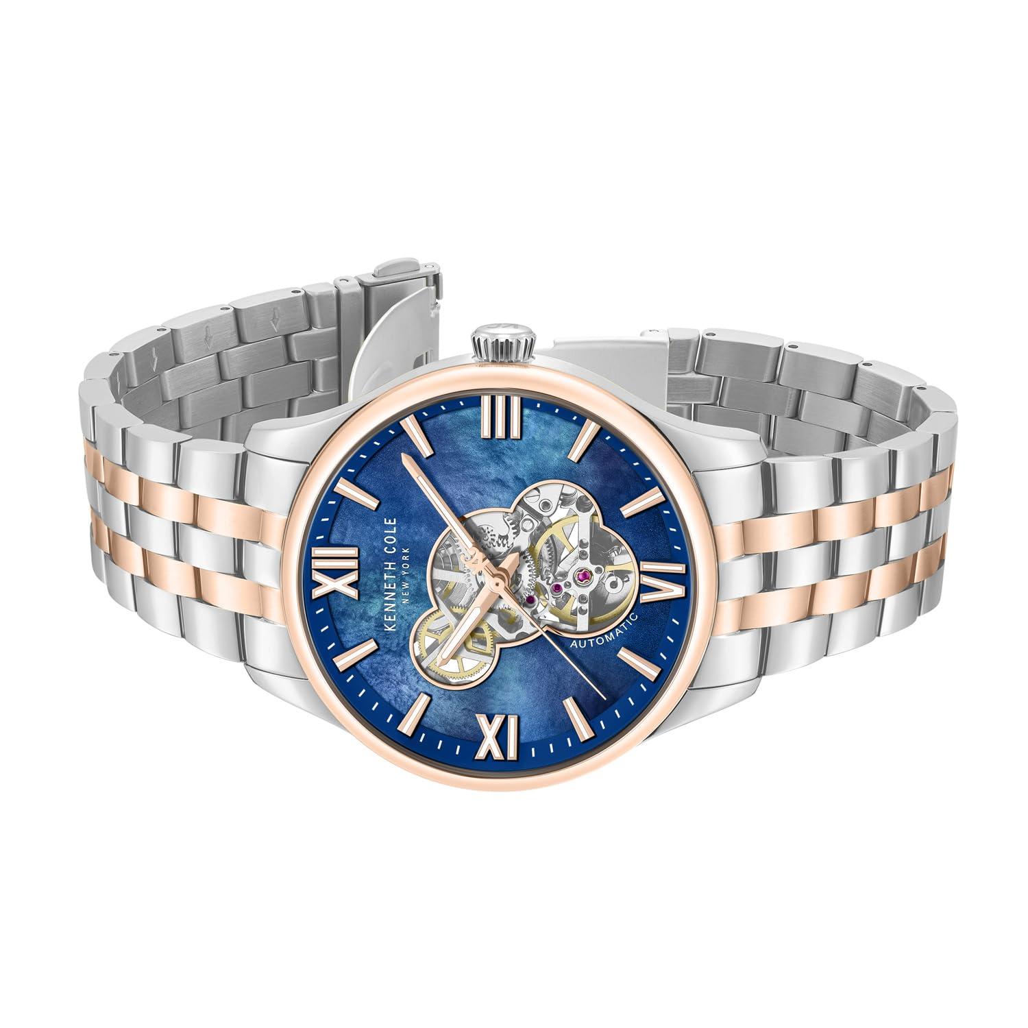 Kenneth Cole Automatic Analog with Blue Dial Multicolor Stainless Steel Strap Watch for Men