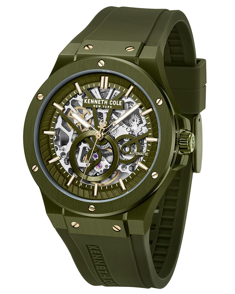 Kenneth Cole Men's Capsule Green Skeleton Dial Mechanical Analog Watch