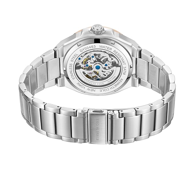 Kenneth Cole Automatic Grey Dial Silver Stainless Steel Strap Watch for Men