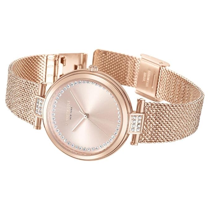 Kenneth Cole Classic Quartz Analog Rose Gold Dial Rose Gold Stainless Steel Strap Watch for Women