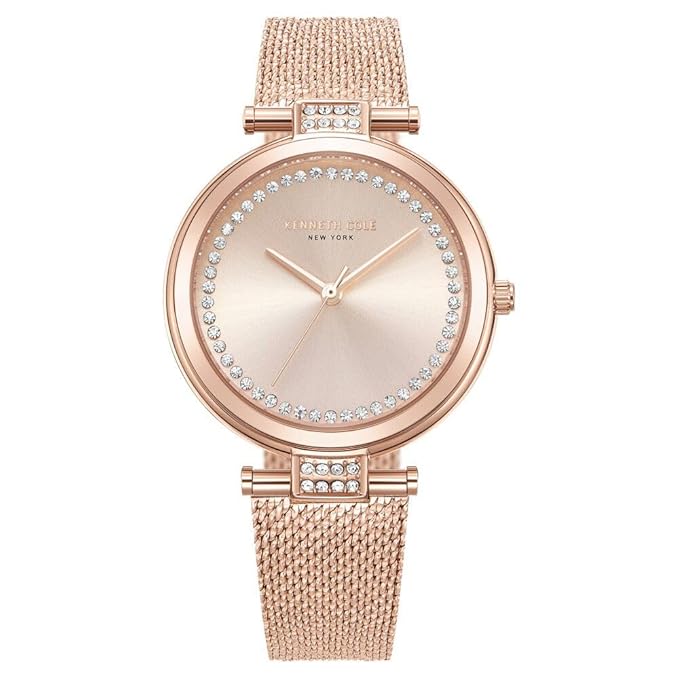 Kenneth Cole Classic Quartz Analog Rose Gold Dial Rose Gold Stainless Steel Strap Watch for Women