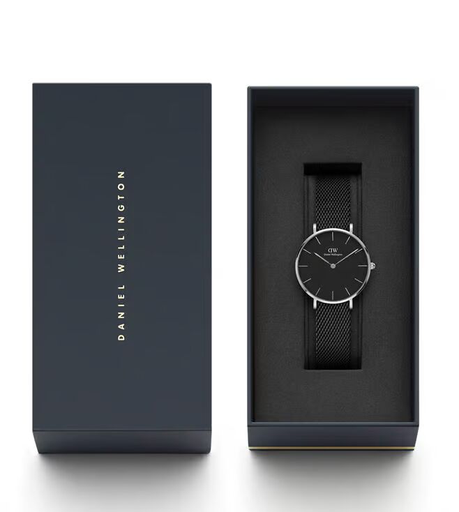 Daniel Wellington  Petite Women Quartz Black Dial Analog Stainless Steel Watch