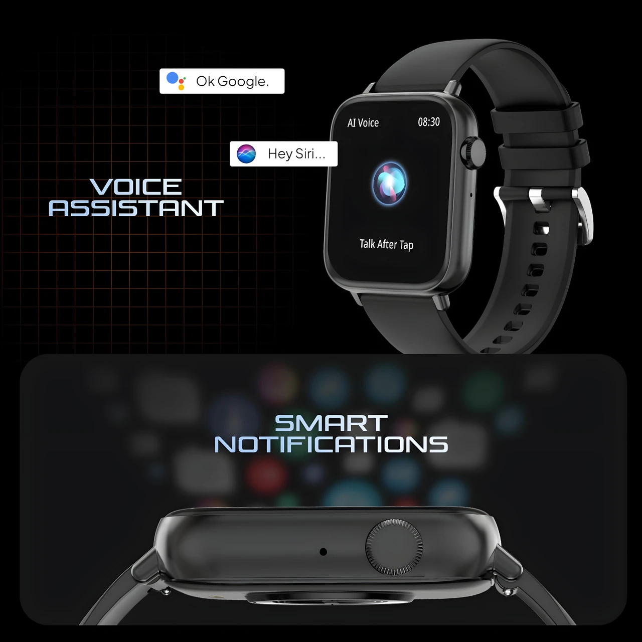fire boltt Ninja Fit Pro Smartwatch Bluetooth Calling with IP68, Multi UI Screen Smartwatch (Black Strap, All Size)
