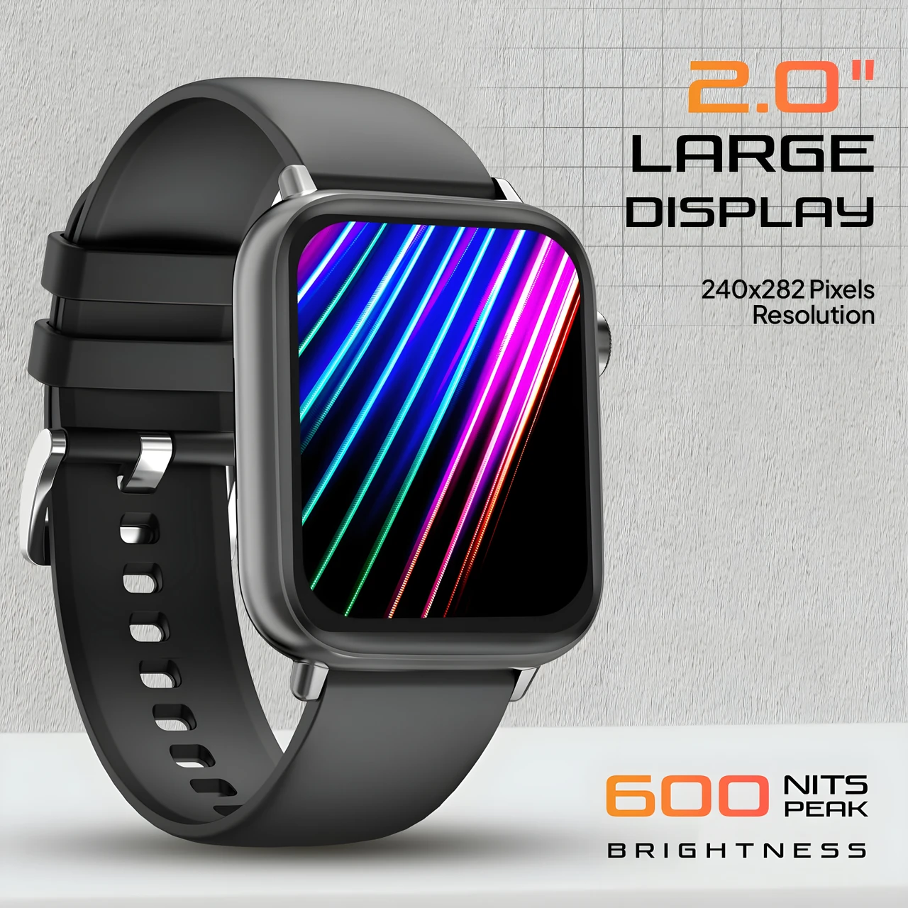 fire boltt Ninja Fit Pro Smartwatch Bluetooth Calling with IP68, Multi UI Screen Smartwatch (Black Strap, All Size)