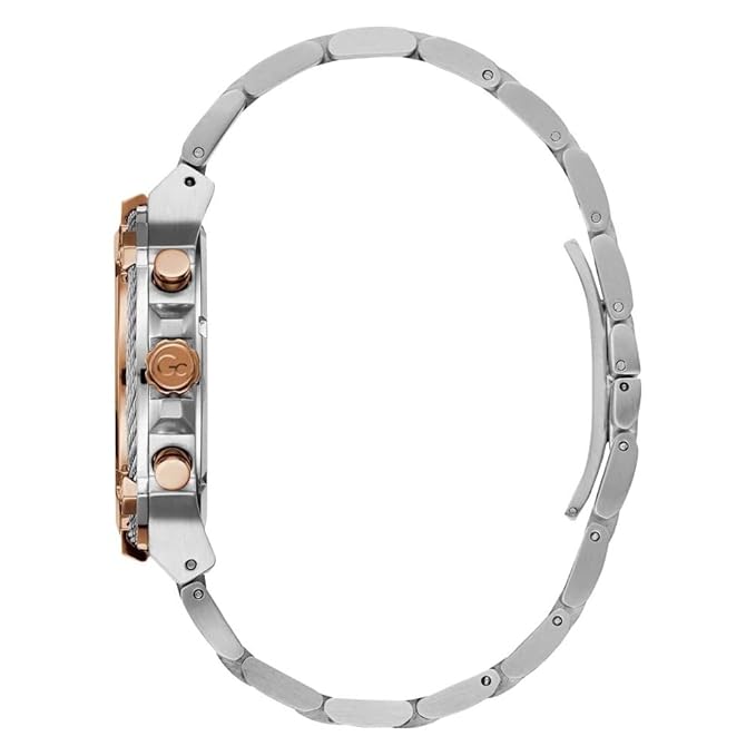 Cable Force Men Quartz Black Dial Chronograph Stainless Steel Watch