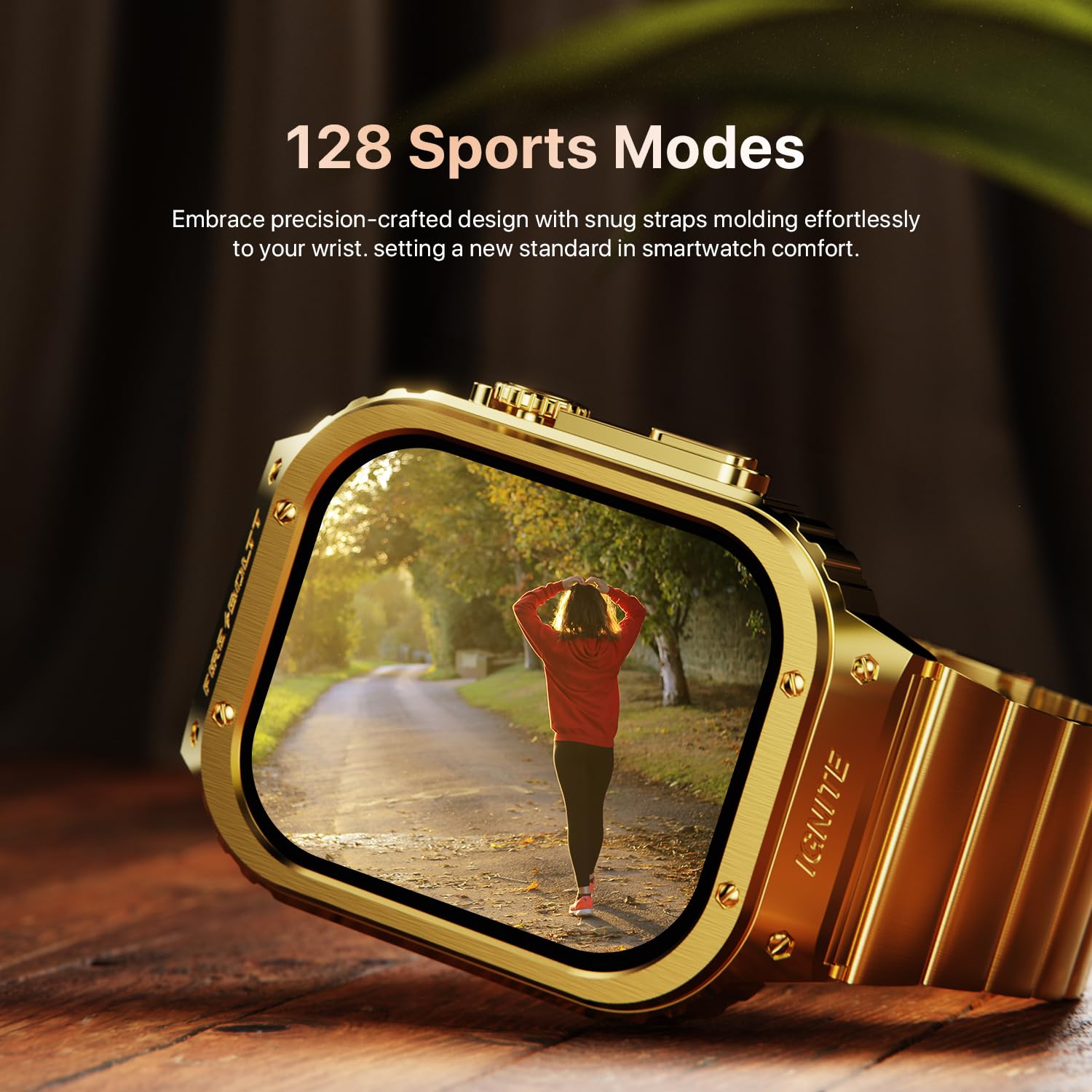 Fire-Boltt Maverick Smartwatch 51.308mm (2.02 inch) IPS Display, Luxury Stainless Steel Look, 320x385 Pixel Resolution, Bluetooth Calling, Voice Assistant (Gold)