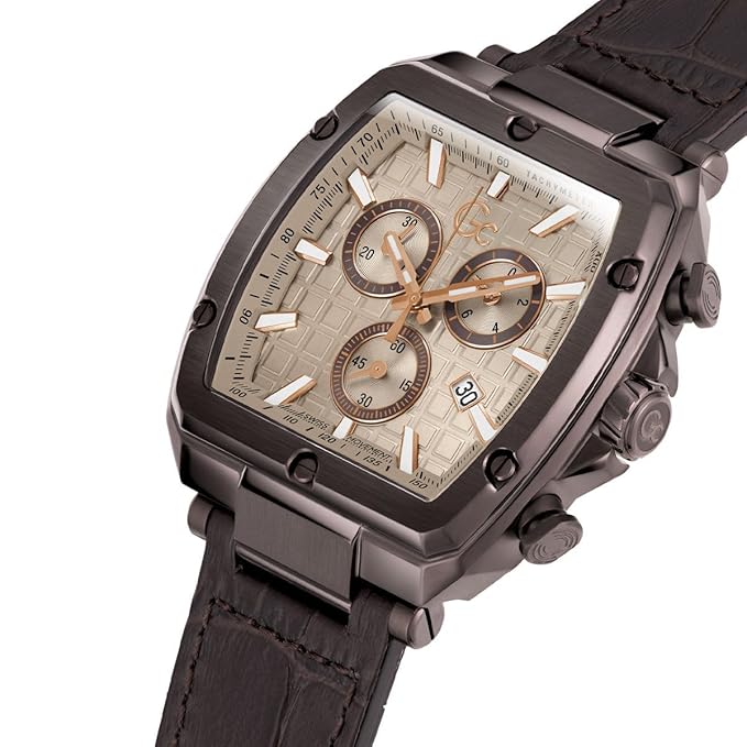 Guess Collection Tonneau 44mm Beige Dial Analog Men Watch