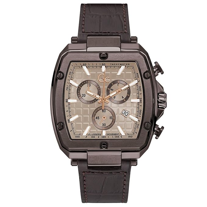 Guess Collection Tonneau 44mm Beige Dial Analog Men Watch