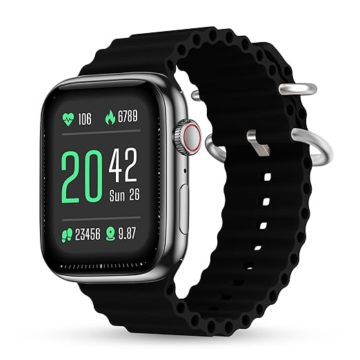 Pebble Zest 1.83" (4.64 cm) HD Display, BT Calling, Health Suite, SPO2, Zen Mode, Multiple Watch Faces, Step Pedometer, Multiple Sports Modes.