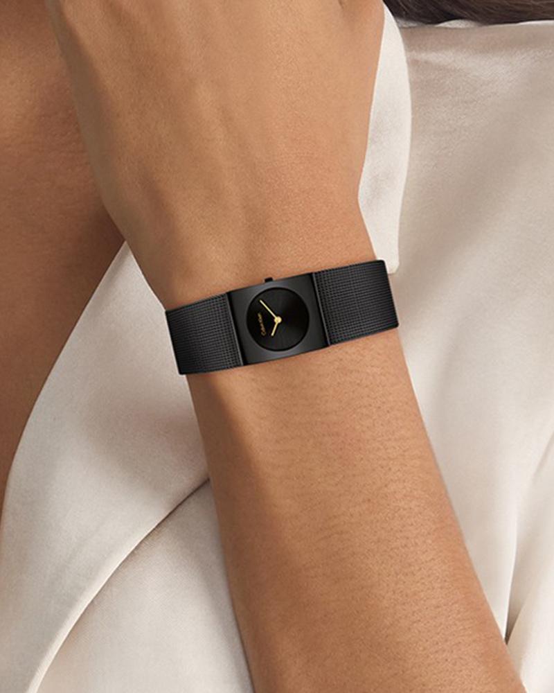 Ck Pulse Women Quartz Black Dial Analog Mesh Watch