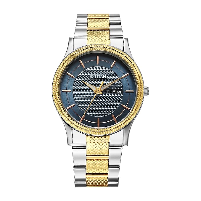 Titan Karishma Wedding Edit Analog with Brown Dial Dual-Tone Yellow Gold and Stainless Steel Strap Watch for Men