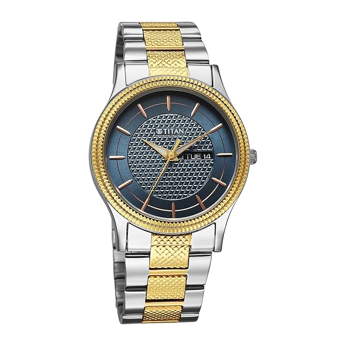 Titan Karishma Wedding Edit Analog with Brown Dial Dual-Tone Yellow Gold and Stainless Steel Strap Watch for Men