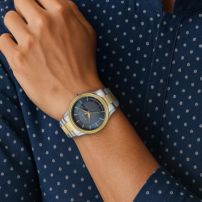 Titan Karishma Wedding Edit Analog with Brown Dial Dual-Tone Yellow Gold and Stainless Steel Strap Watch for Men